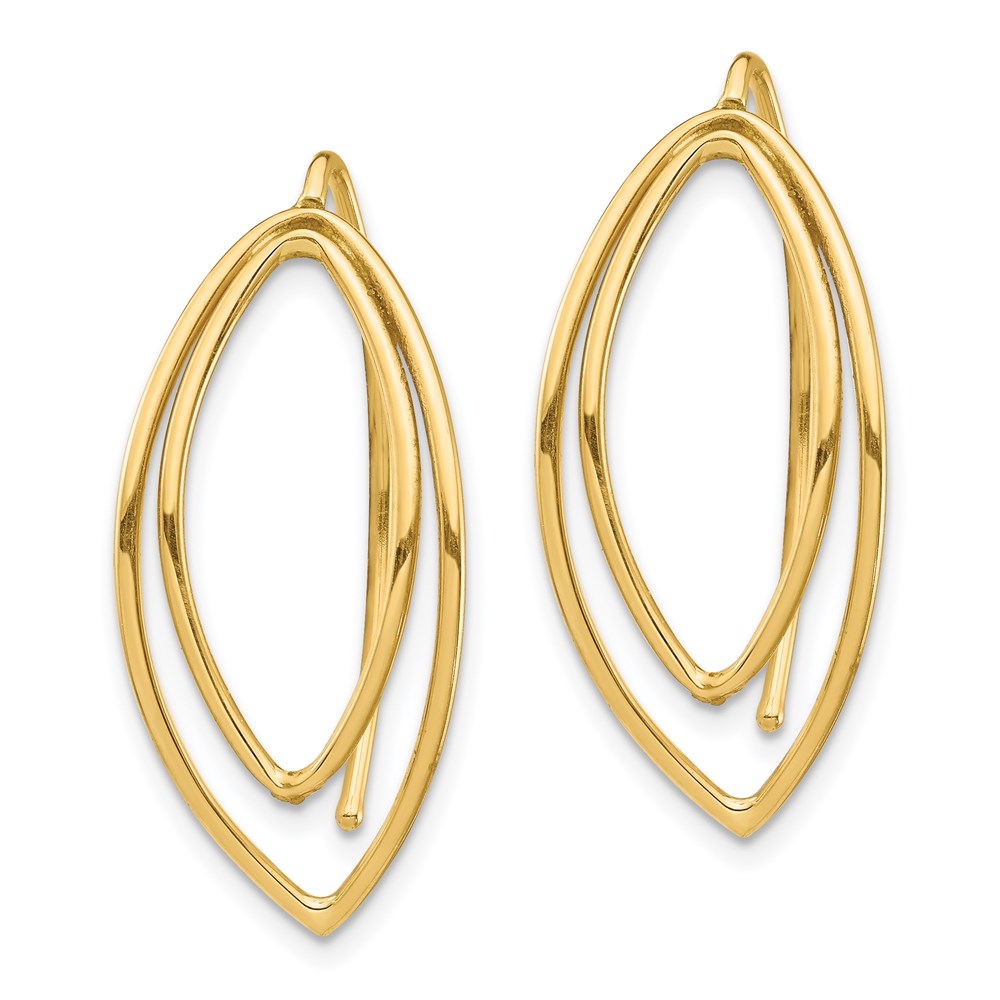 14k Yellow Gold Dangle Threader Earrings