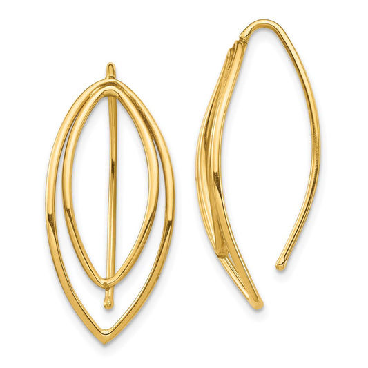 14k Yellow Gold Dangle Threader Earrings