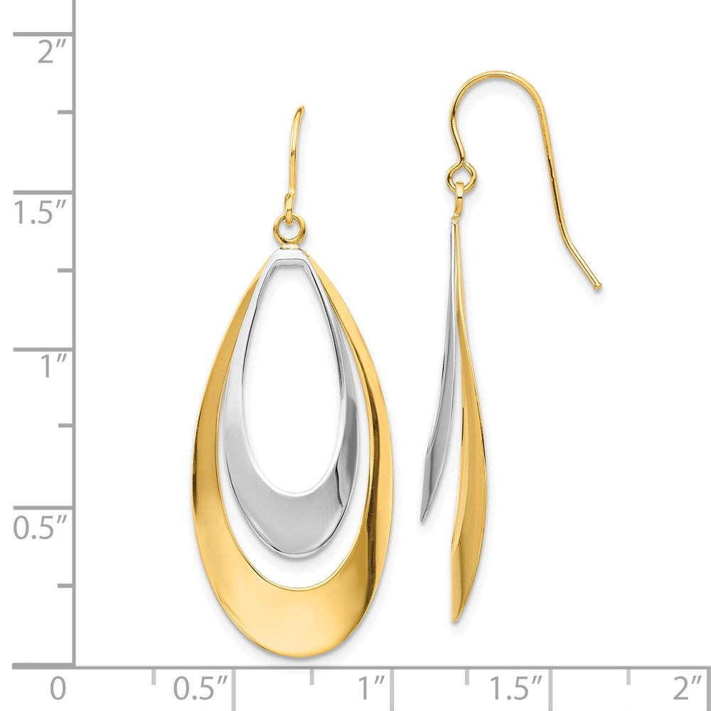 14k Two-tone Gold Dangle Earrings