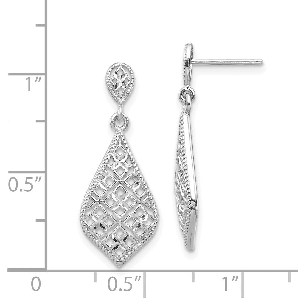 14k White Gold Dangle Earrings
