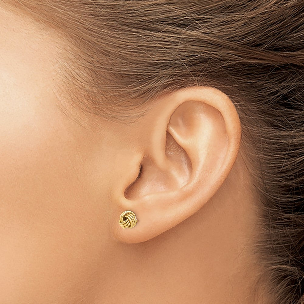 14k Yellow Gold Love Knot Post Earring