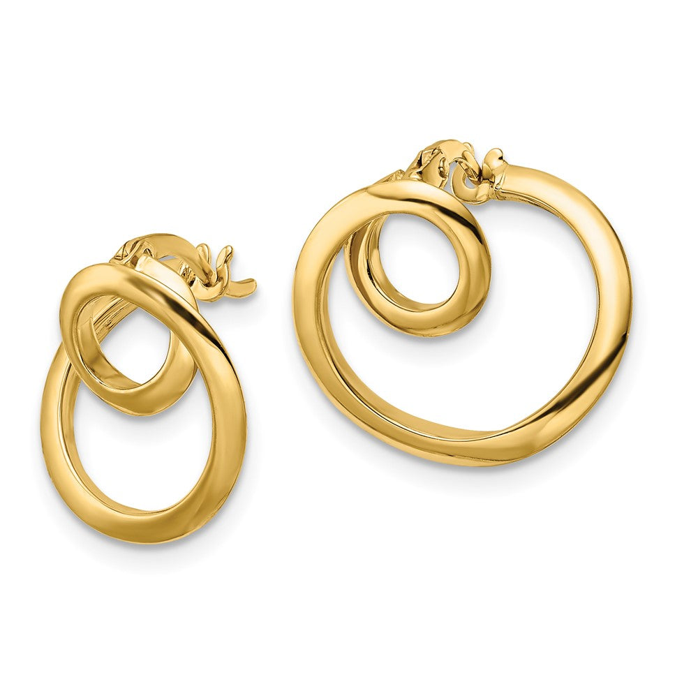 14k Yellow Gold Polished Circle Earrings