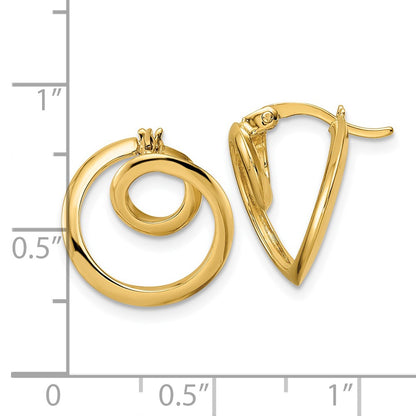 14k Yellow Gold Polished Circle Earrings