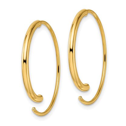 14k Yellow Gold Polished Threader Earrings