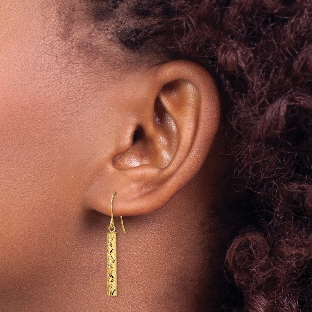 14k Yellow Gold Polished Dangle Earrings