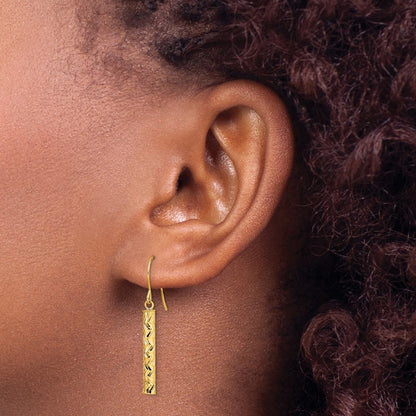 14k Yellow Gold Polished Dangle Earrings