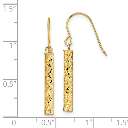 14k Yellow Gold Polished Dangle Earrings