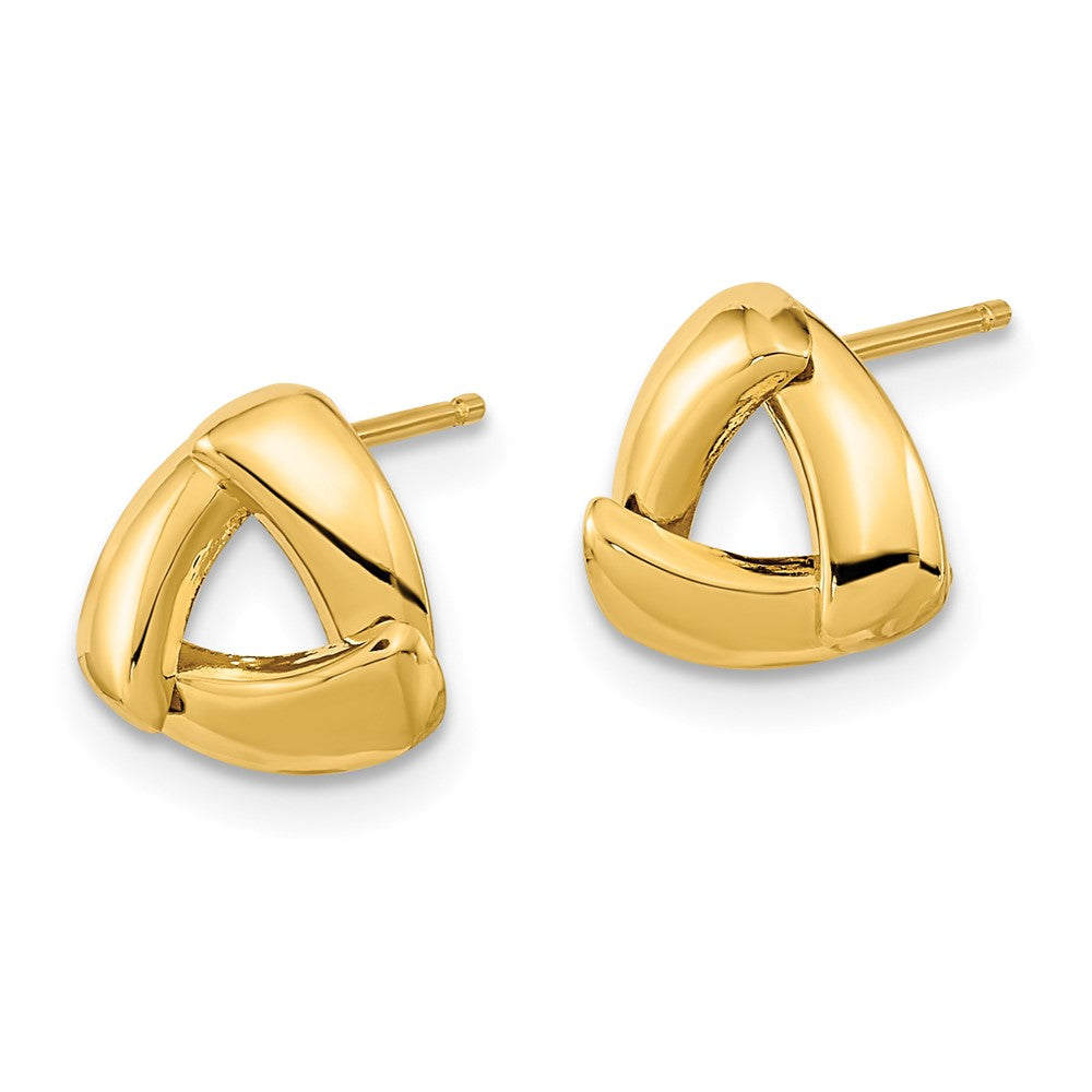 14k Yellow Gold Polished Triangle Post Earrings