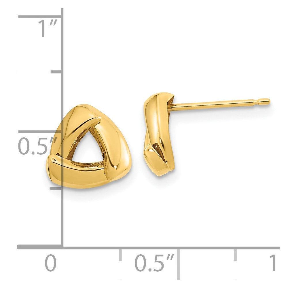 14k Yellow Gold Polished Triangle Post Earrings