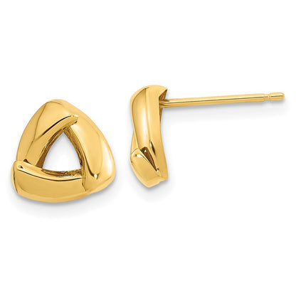 14k Yellow Gold Polished Triangle Post Earrings