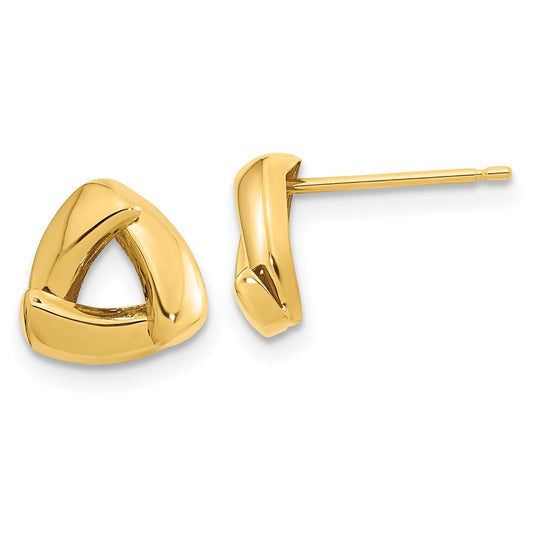 14k Yellow Gold Polished Triangle Post Earrings