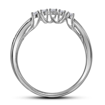 14k White Gold Round Diamond 3-Stone Bridal Wedding Ring Set 1 Cttw (Certified)