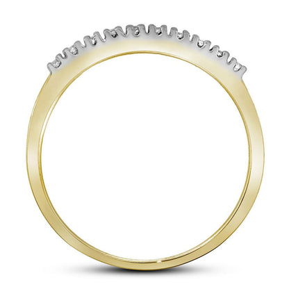 10k Yellow Gold Round Diamond Square Halo Bridal Wedding Ring Set 1/3 Cttw