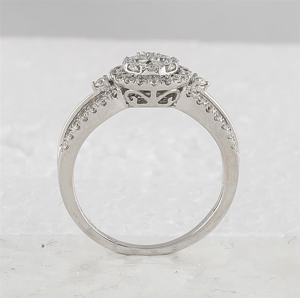 14k White Gold Diamond Bridal Wedding Ring Set 1 Cttw