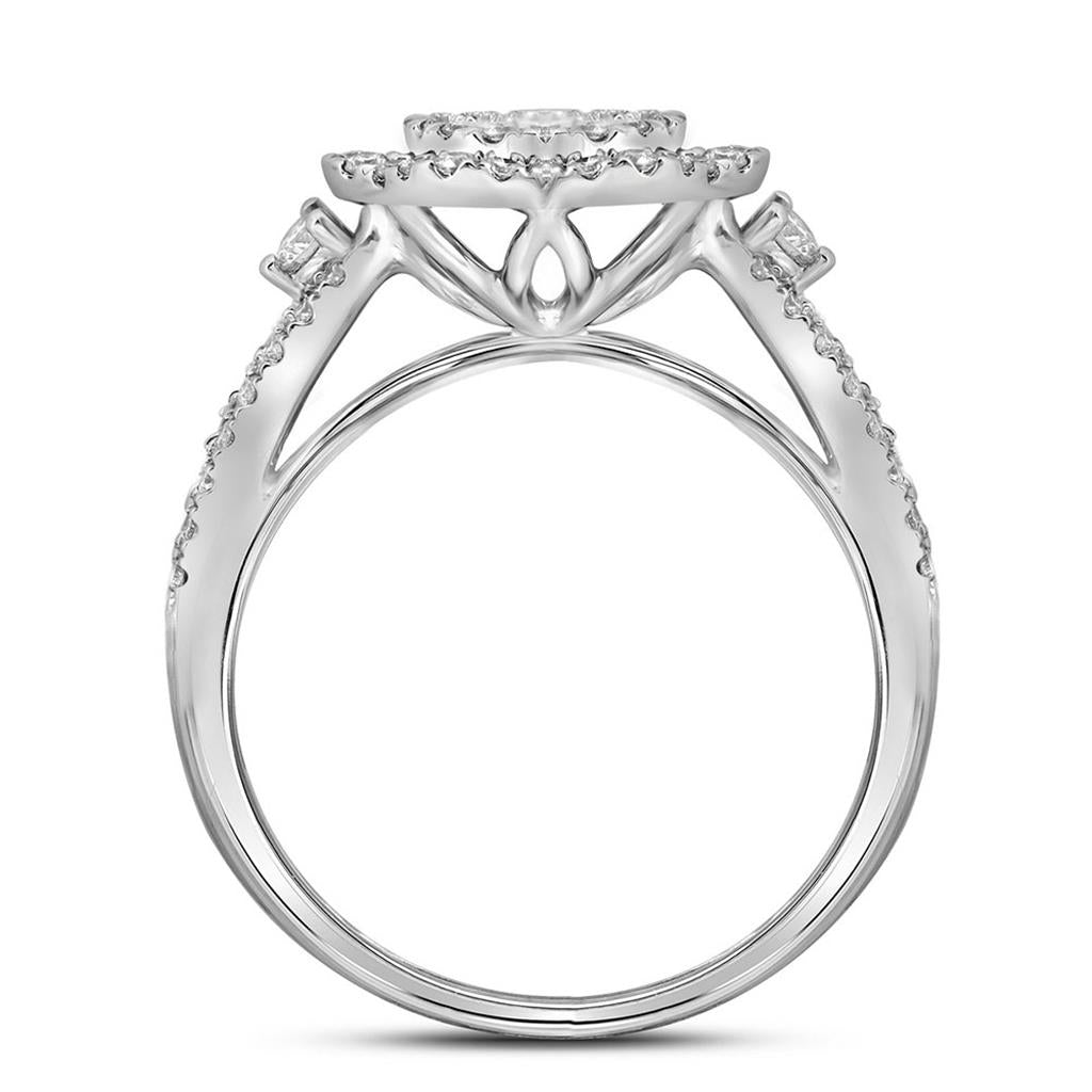 14k White Gold Diamond Bridal Engagement Ring 5/8 Cttw