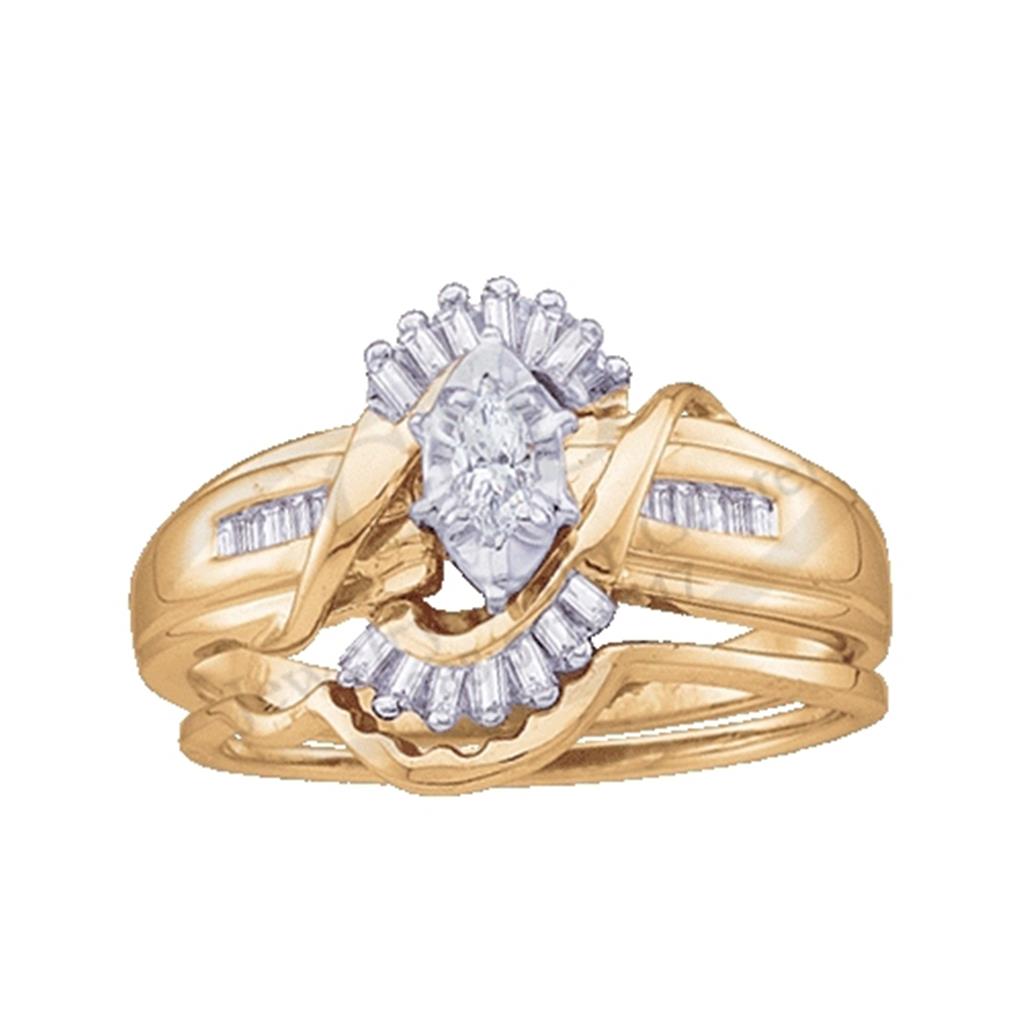 1/4CT-Diamond MQ-CENTER CIARA BRIDAL SET