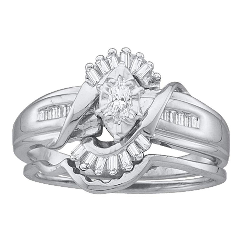 1/4CT-Diamond MQ-CENTER CIARA BRIDAL SET