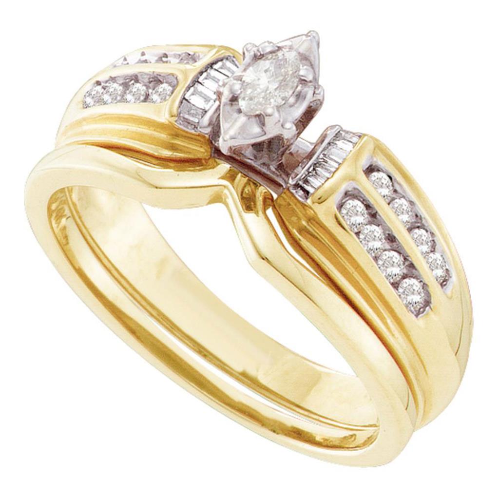 1/4CT-Diamond MQ-CENTER BRIDAL SET