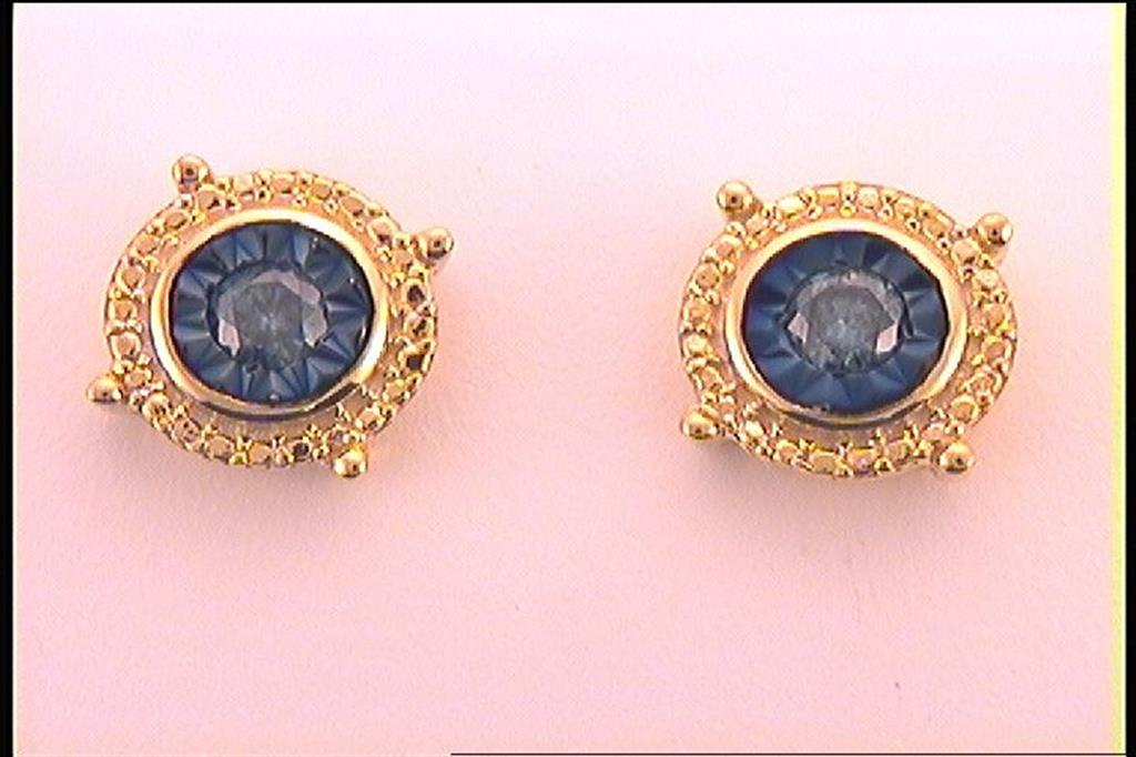 1/4CT-Diamond FASHION BLUE EARRINGS