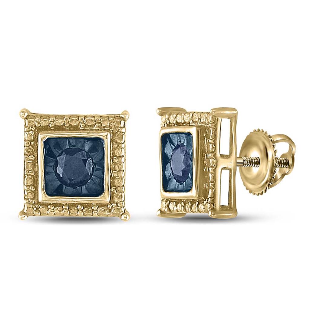 1/4CT-Diamond FASHION BLUE EARRINGS
