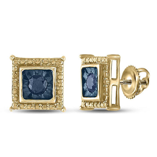 1/4CT-Diamond FASHION BLUE EARRINGS