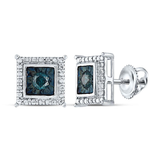 1/4CT-Diamond FASHION BLUE EARRINGS