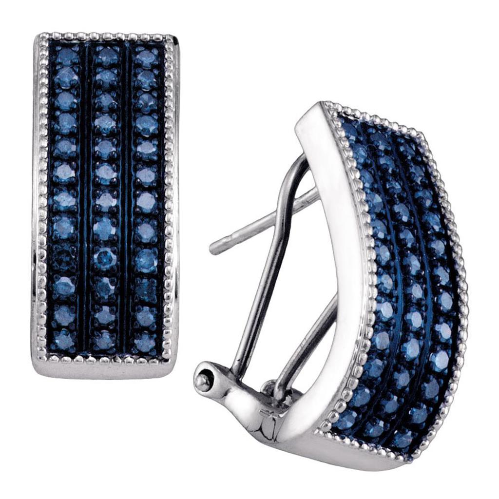 5/8CTW-Diamond FASHION BLUE EARRINGS