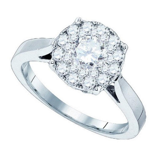 14k White Gold Round Diamond Solitaire Bridal Engagement Ring 1/2 Cttw