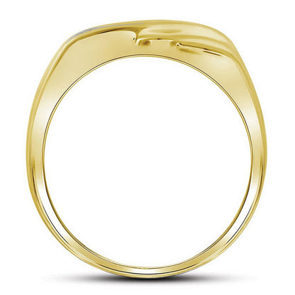 10k Yellow Gold Round Diamond Single Row Wedding Band Ring 1/8 Cttw
