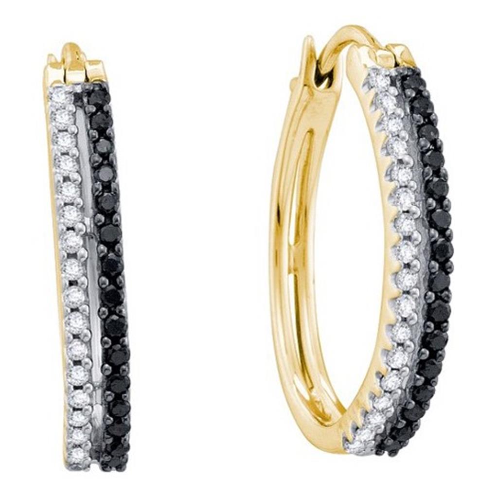 1/2CTW-Diamond BLACK  HOOPS