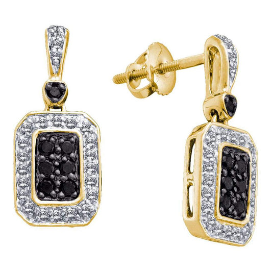 1/2CTW-Diamond BLACK DIAMOND DANGLING EARRING