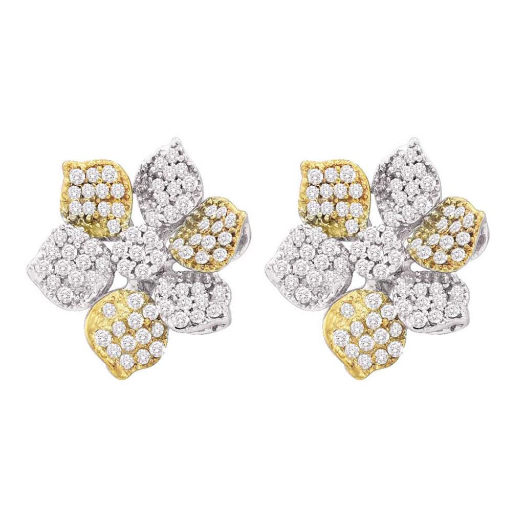 1/2CTW-Diamond FLOWER EARRINGS