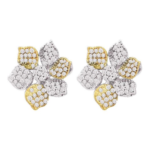 1/2CTW-Diamond FLOWER EARRINGS