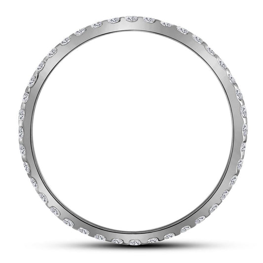 14k White Gold Round Diamond Hoop Earrings 1/2 Cttw