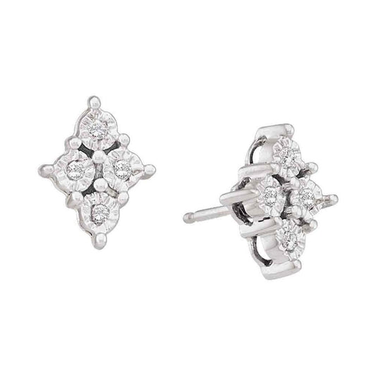 1/20CT-Diamond CLUSTER EARRINGS