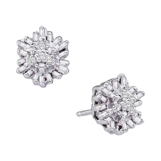 1/10CTW-Diamond CLUSTER EARRINGS