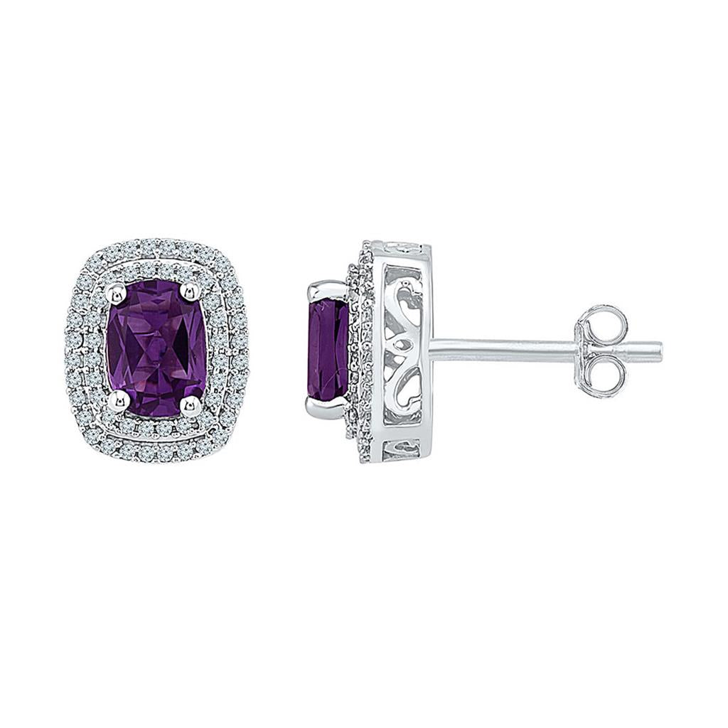 1/3CT-Diamond 2  1/5CT-AM GEMSTONE LAB CREATED  EARRIN