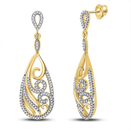 1/2CTW-Diamond DANGLING FASHION EARRING