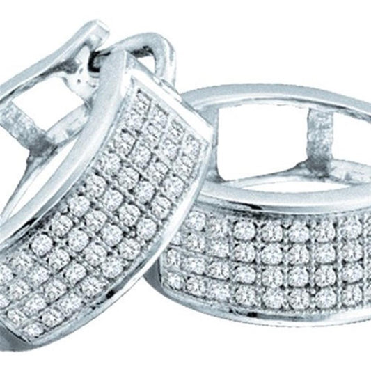 1/4CT-Diamond FASHION HIGH HOOPS EARRING