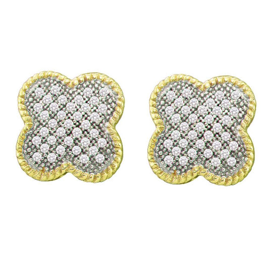 1/4CTW-Diamond FLOWER EARRINGS
