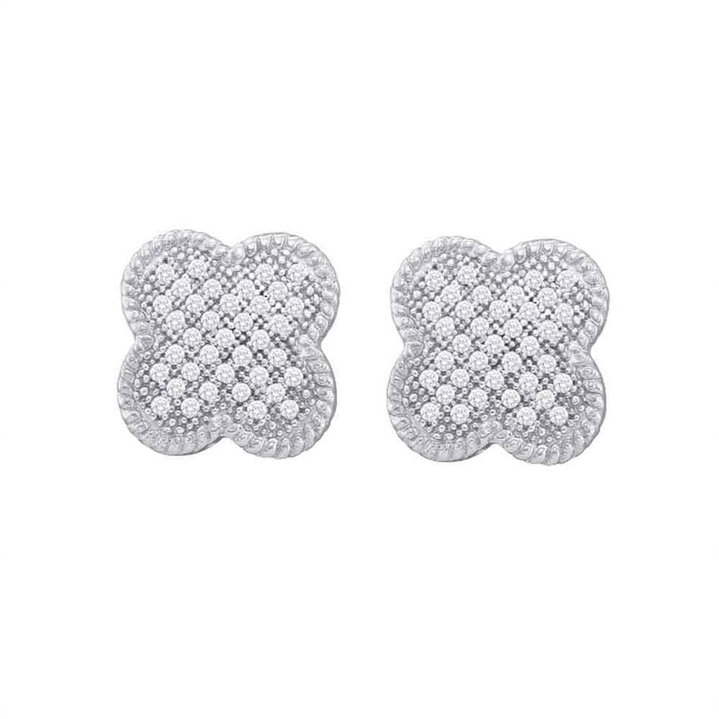 1/4CTW-Diamond FLOWER EARRINGS