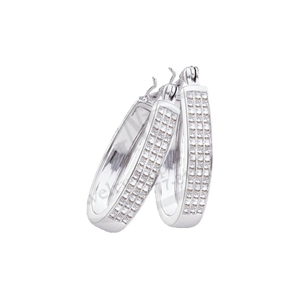 1 CT-Diamond INVISIBLE FASHION HIGH HOOPS EARRING