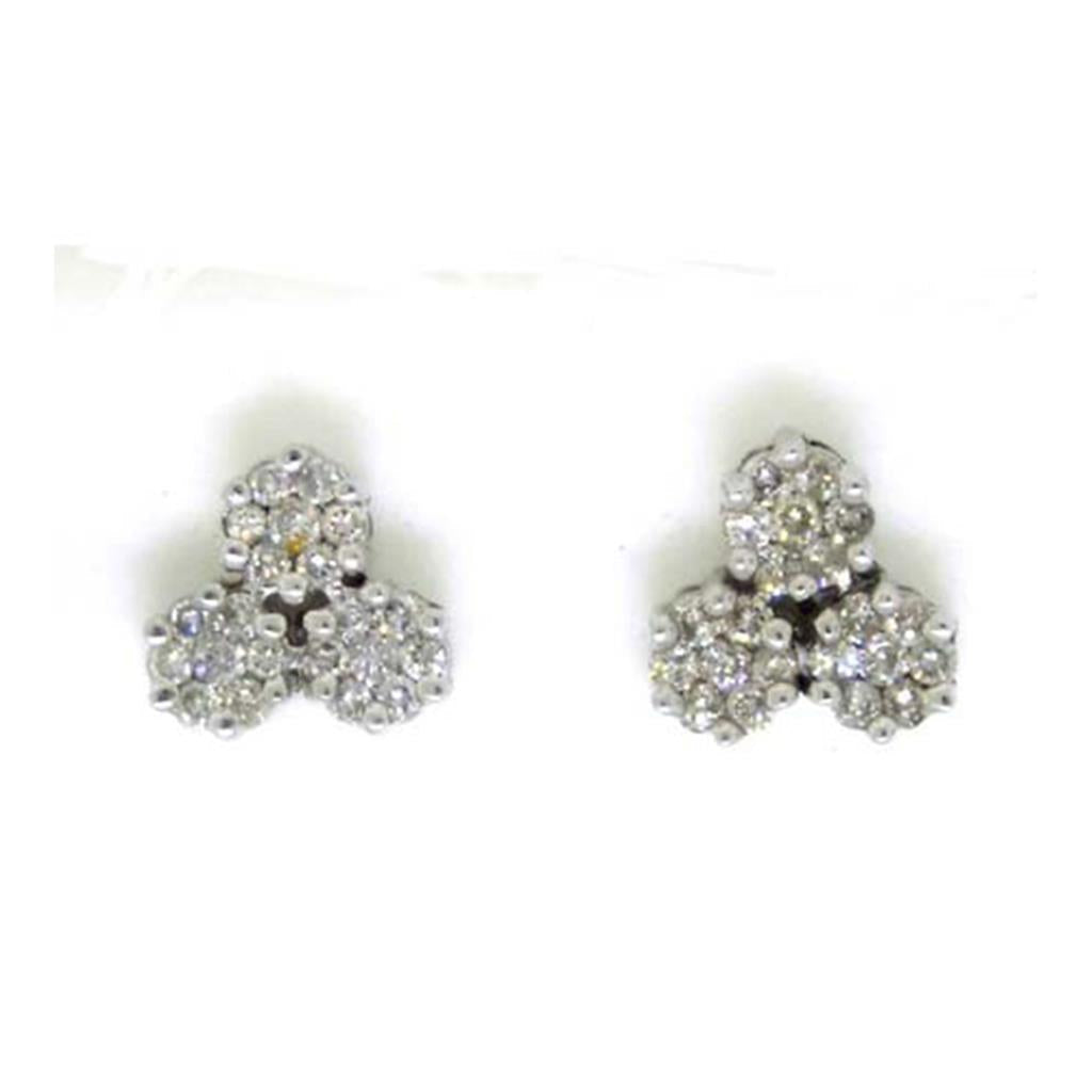 1 CT-Diamond 3-FLOWER EARRINGS