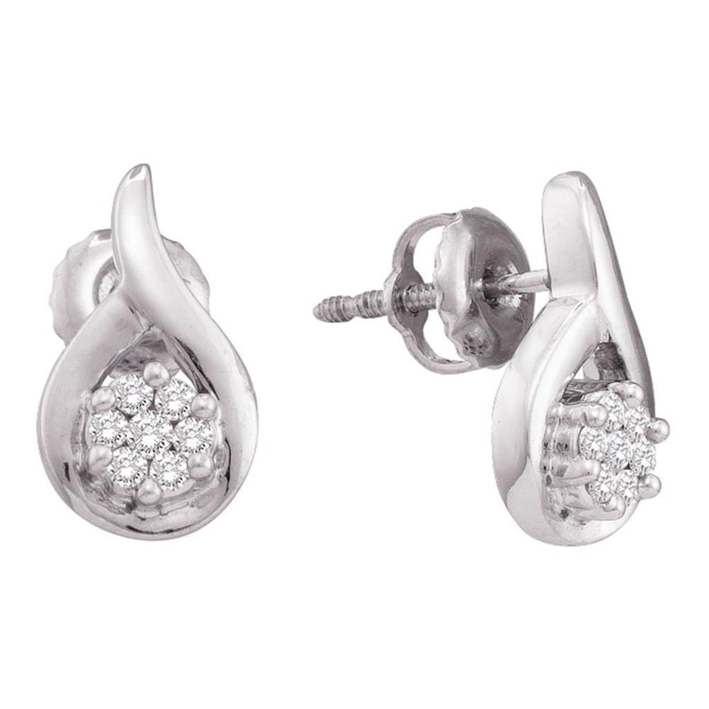 1/6CTW-Diamond FLOWER EARRING