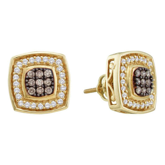 1/2CTW-Diamond  NATURAL BROWN  EARRING