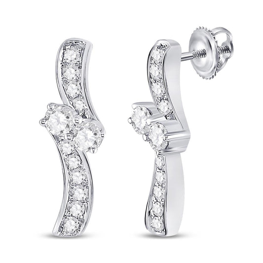 1/2CTW-Diamond 2STONE EARRING