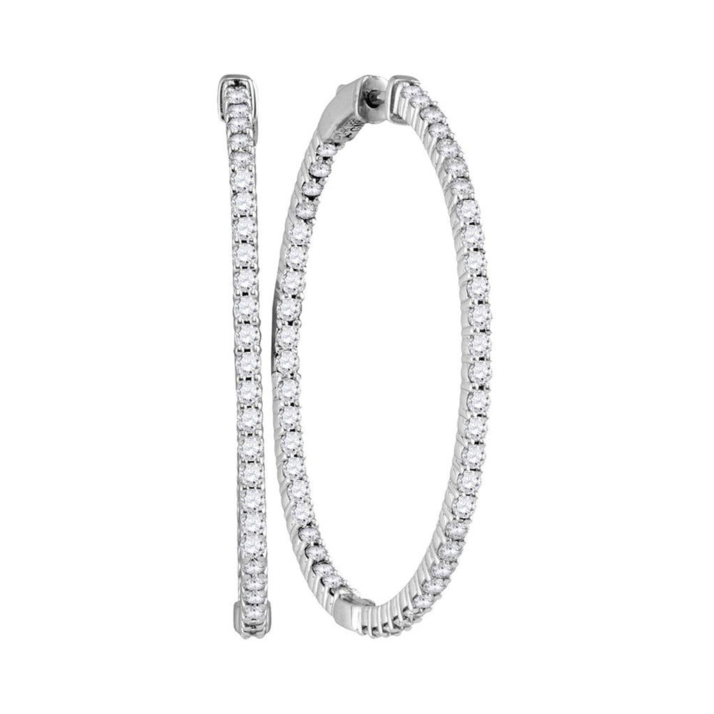 2  7/8CTW-Diamond HOOPS EARRING