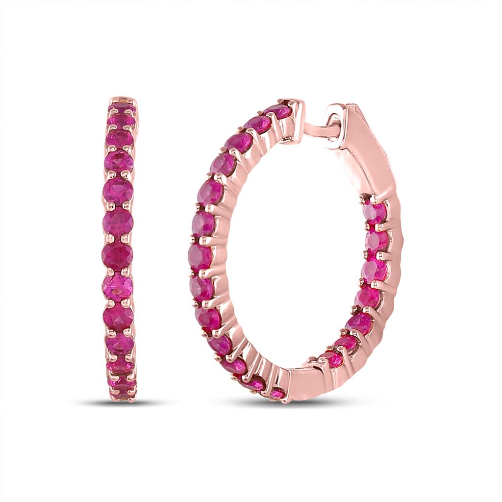 2  1/2CTW-Diamond RUBY HOOPS