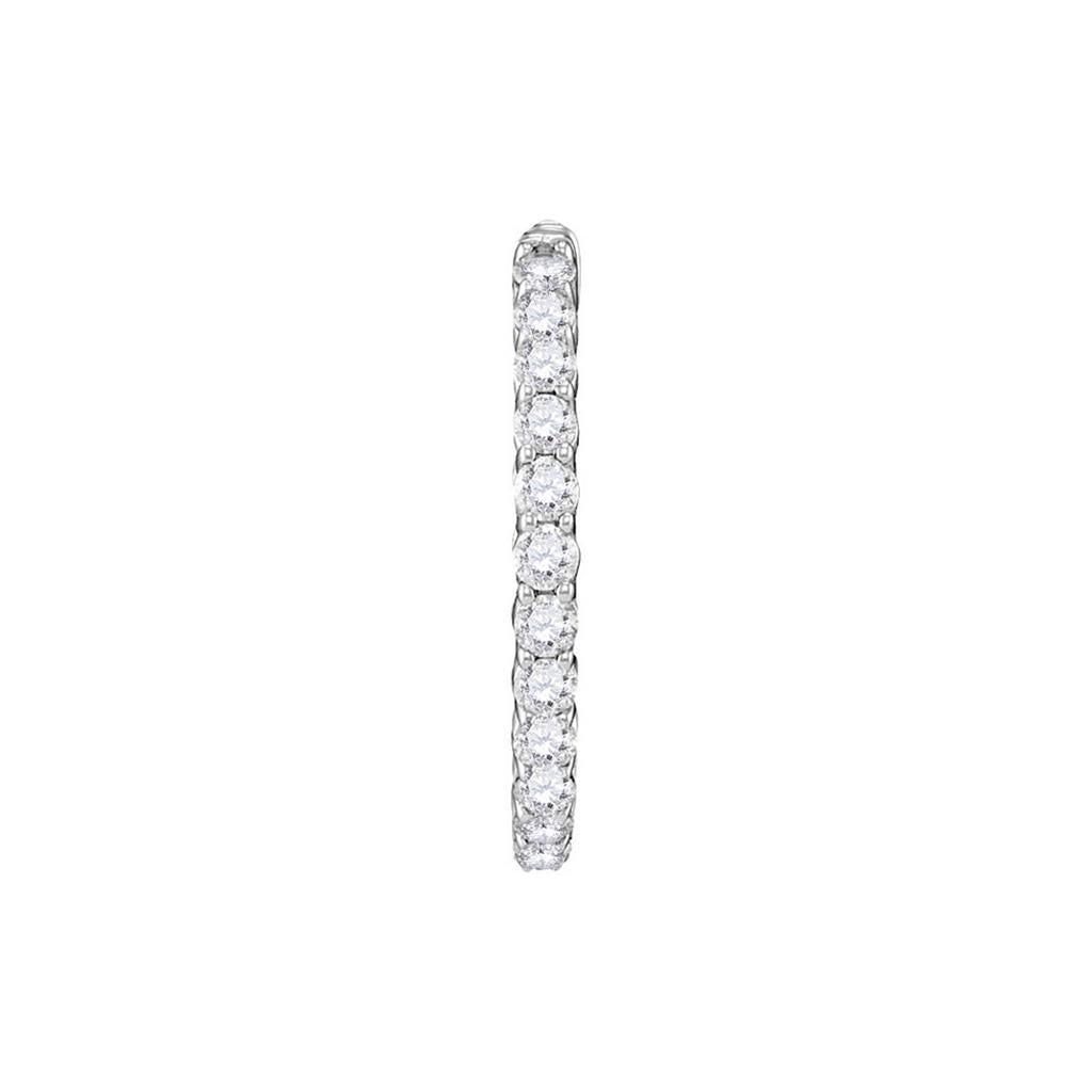 2 CTW-Diamond HOOPS EARRINGS