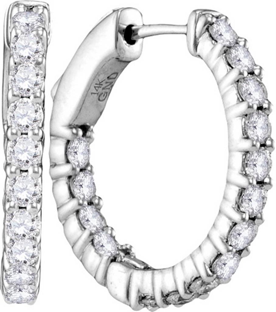 1 1/2CTW-Diamond HOOPS EARRINGS